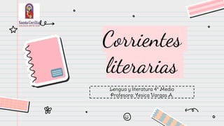 Corrientes
literarias
Lengua y literatura 4° Medio
Profesora: Yesica Vargas A.
 