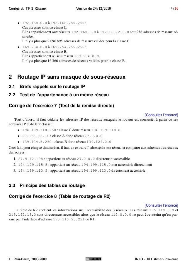 Corrige tp2 reseaux