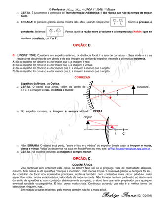 UFOP 2007 e 2008 corrigido e comentado, em Word - Conteúdo vinculado ao blog      http://fisicanoenem.blogspot.com/   