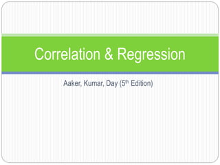 Aaker, Kumar, Day (5th Edition)
Correlation & Regression
 