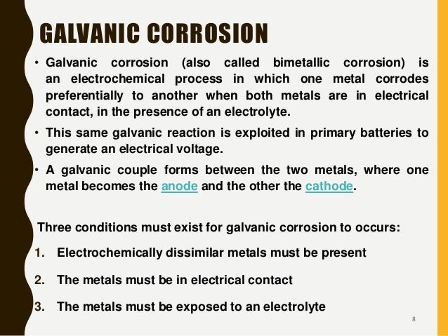 Dissimilar Metal Corrosion Chart