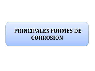 PRINCIPALES FORMES DE
CORROSION
 