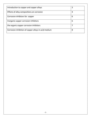 Corrosion and corrosion inhibition of copper alloys in acid medium | DOCX