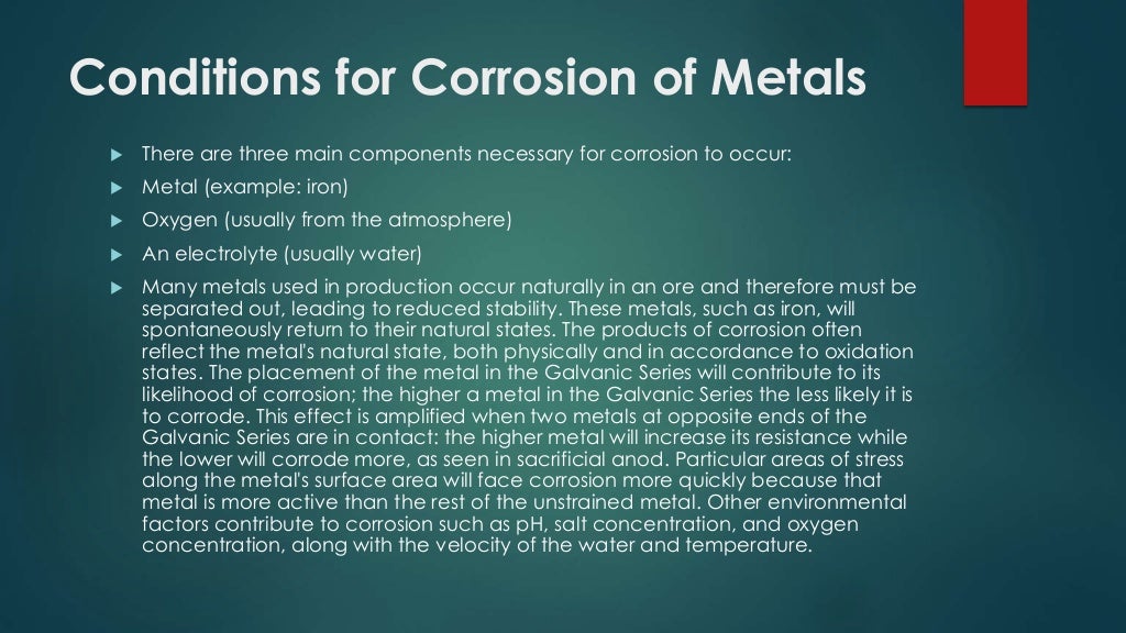 Corrosion and degradation of materials