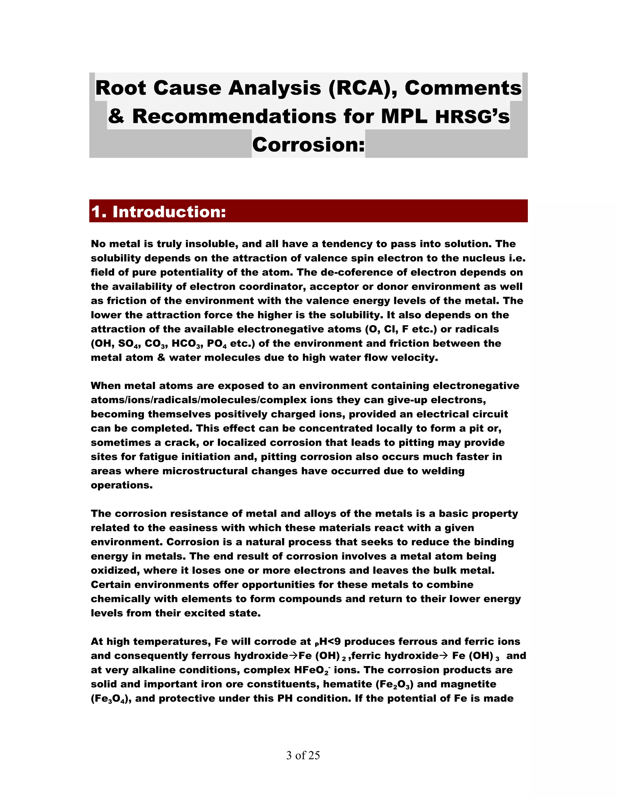 Corrosion assessment & recommendations | PDF