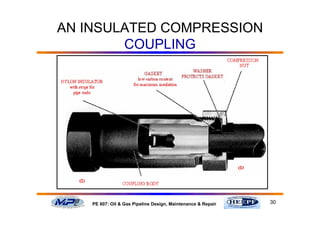 30PE 607: Oil & Gas Pipeline Design, Maintenance & Repair
AN INSULATED COMPRESSION
COUPLING
 