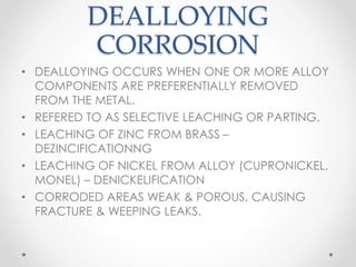 Selective Leaching Examples Corrosion Guide | PPTX