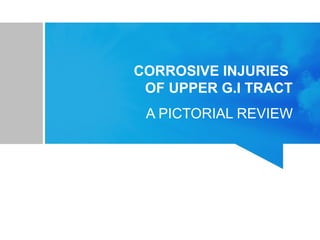 CORROSIVE INJURIES
OF UPPER G.I TRACT
A PICTORIAL REVIEW
 