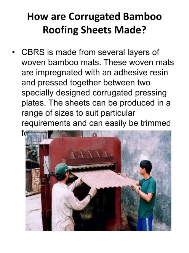 Corrugated bamboo roofing sheets PDF