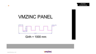 Façade Workshop - 2017
FACADE
KNOWLEDGE
+ VMZ Corrugated panels – Custom Profile
 
