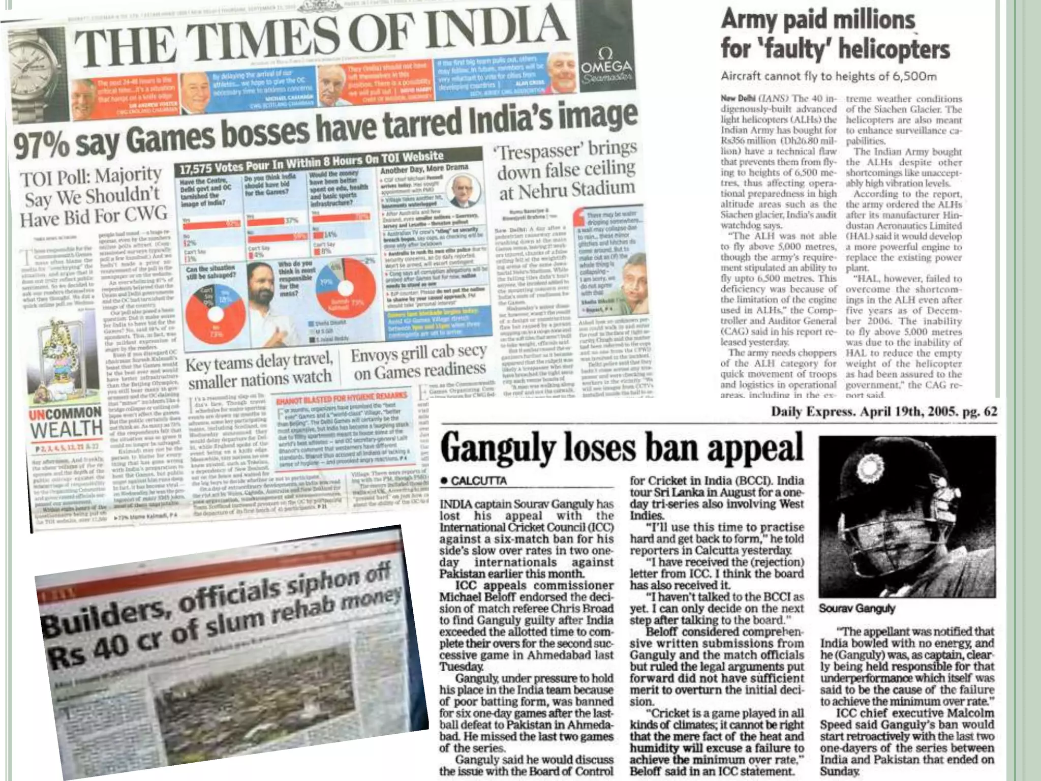 The report contained several observations made by official agencies on the criminal network which was virtually running a parallel government. It also discussed criminal gangs who enjoyed the patronage of politicians — of all political parties — and the protection of government functionaries. It revealed that political leaders had become the leaders of gangs. They were connected to the military. Over the years criminals had been elected to local bodies, State Assemblies, and even the Parliament. The unpublished annexures to the Vohra Report are believed to contain highly explosive material.