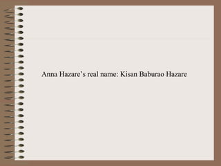 Anna Hazare’s real name: Kisan Baburao Hazare 