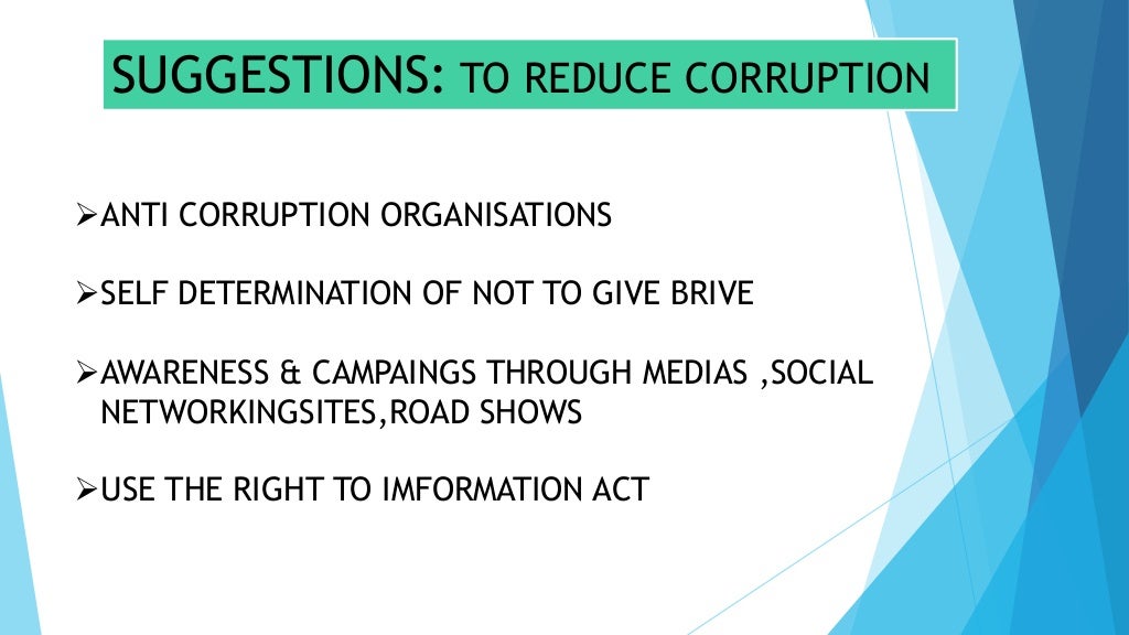Corruption and its solution