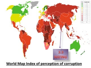 World Map Index of perception of corruption
 