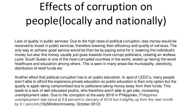 Effects Of Political Corruption In Nigeria