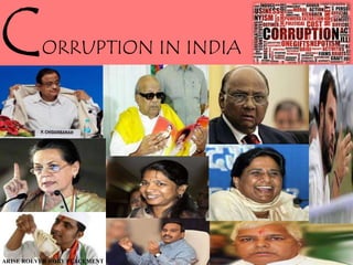 CORRUPTION IN INDIA
ARISE ROEVER ROBY PLACEMENT
 