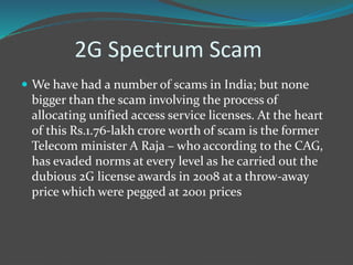 Corruption in India, public and private affairs | PPTX