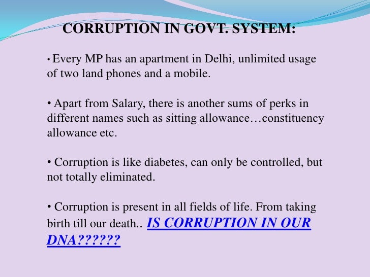 essay on corruption in india