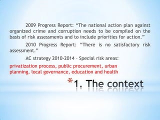Corruption Risk Assessment Form Corruption Risk Assessment- Challenges and Lessons Learnt | PPTX