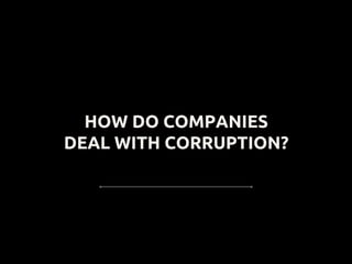 HOW DO COMPANIES
DEAL WITH CORRUPTION?
 