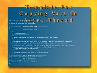 Lasso Async Thread Model Lasso page initiates new thread 
