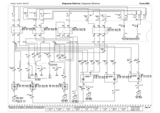 Versão / Versión: 09/01/02 Diagramas Elétricos / Diagramas Eléctricos Corsa 2002 
Relé-Vent. Arref. Mtr. Relé-Vent. Arref. Mtr. Relé-Vent. Arref. Mtr. Relé-Vent. Arref. Mtr. 
C60LK8 
M 
 
 
C60LK8 
A14. 
86 
AF4. 
AM10. 
C B 
B C 
AF3. 
L11/L10-C60 
BUS_9 . 
AM140. 
A7. 
AB2. 
A30. 
BUS_8 . 
B C 
BUS_9 
M M M 
L10/L11/LJ1-C60 
L11/L10-C60 
M 
 
 
8 
L10/L11/LJ1-C60 
C60 
M 
A20. 
2.5 
A5. 
4.0 
XA1. 
21.11 
23.11 
A8. 
0.75 
III_4 
X8. 
A21. C60L10/L11/LJ1 
Turbina 
22.11 
24.11 
XM11. 
C60 
AM4. 
28.48 AM2. 
LK8-C60 
LK8-C60 
XB10 
XB11. 
0.5 
I_4 
86 
A31 
86 
XU4. 
BN/GN 
BN 
X2. 
Cj. Mtr.-Vent. Refrig. Mtr. Mtr.-Vent. Refrig. Mtr. Mtr.-Vent. Refrig. Mtr. 
Distr. Masa 
Distr. Massa Distr. Massa 
Distr. Massa 
.00 .01 .02 .03 .04 .05 .06 .07 .10 .11 .12 .13 .14 .15 .16 .17 .18 .19 .20 .21 .22 .25 .26 .28 .30 .32 .33 .35 .36 .37 .38 .39 .40 .41 .42 .43 .44 .45 .46 .47 .51 .52 .54 .55 .56 
.08 .09 .23 .24 .27 .29 .31 .34 .48 .49 .50 .53 
C60L10/L11/LJ1 
A33. 
II_2 
C60LK8 
4.0 
A15. 
4.0 
9 
25.11 
0.5 
9 
V_8 
C60/LJ1-C60 
XM1. 
II_8 
AM3. 
2.5 
C60LK8 
4.0 
C60 
M7/M7A 
A 
C60LK8 
III_2 
M7B 
A 
2.5 
C60LK8 
4.0 
C60LK8 
X5. 
2.5 
86 
87 
M7B 
A 
B 
LIII_1 
K30B 
30 
85 
04.23 04.28 
X14. 
4.0 
LJ1-C60 
V_6 II_5 
AB14. 
26.11 
LJ1-C60 
2.5 
A10 . 
0.5 
V_4 V_2 
I_8 
7 8 
7 
XB1 
0.5 
C60L11/LJ1 
2.5 
C60LK8 
0.5 
28.50 28.51 
. 
II_4 
30 
85 
87 
C60LK8 
4.0 
LJ1-C60 
4.0 
K30A 
AB15. 
1.5 
III_5 
XA1 
0.5 
C60LK8 
8 
C60LK8 
0.5 
AB4. 
4.0 
0.5 
XB2. 
0.5 
0.75 
C60LK8 
LJ1/LK8-C60 
0.75 
C60LK8 
4.0 
A32. 
II_3 
30 
85 
87A 87 
A2. 
0.5 
K30D 
0.5 
M7A 
A 
B 
C60LK8 
4.0 
AB3. 
4.0 
C60L10/L11/LJ1 
2.5 
LK8-C60 
2.5 
LK8-C60 
XU3. 
LK8-C60 
4.0 
85 
87 
A 
B 
C60L11/LJ1 
2.5 
III_6 
K30C 
30 
22.10 
24.10 
LII_1 
2.5 
C60LK8 
4.0 
III_8 
AM1. 
50 
2.5 
EC 
B 
II_6 
EC 
I_2 
M7 
A 
I_6 
M7 
A 
BUS_8 
NET5 
NET3 
NET4 
NET2 
NET1 
Cores dos Circuitos / Colores de los Circuitos 
A = Vermelho 
Rojo 
B = Amarelo 
Amarillo 
F = Preto 
Negro 
M = Branco 
Blanco 
P = Azul 
Azul 
R = Cinza 
Gris 
U = Verde 
Verde 
X = Marrom 
Marrón 
Y = Violeta 
Violeta 
Circuitos sem bitola 
Circuitos sin Calibre 
Indicada = 0,75 mm2 
Senãlada = 0,75 mm2 
A A A A A 
A A A 
A A A A A 
X/B 
X/A X/B X/A X/A 
A/M A/M 
A/B A/B X/A X/B X/M 
A/M 
X/U 
A/M A/B A/B A/F A/F A/M 
A/B A/M 
X 
X 
X 
Caixa ECRB Distribuição Elétrica 
Relé-Vent. Refrig. Mtr. Relé-Vent. Refrig. Mtr. Relé-Vent. Refrig. Mtr. Relé-Vent. Refrig. Mtr. 
Caja ECRB Distribución Eléctrica 
Ventoinha 
Carroçaria Dianteira 
Carroceria Delantera 
Ctrl. Motor 
Ctrl. Motor 
Cj. Mtr.-Vent. Arref. Mtr. Mtr.-Vent. Arref. Mtr. Mtr.-Vent. Arref. Mtr. 
Distr. Massa 
Página 8A - 10-0 
Página 8A - 10-0 Distr. Masa 
Distr. Masa 
Distr. Masa 
Cj. Mtr.-Vent. Arref. Mtr. Cj. Mtr.-Vent. Arref. Mtr. Cj. Mtr.-Vent. Arref. Mtr. 
Cj. Mtr.-Vent. Refrig. Mtr. Cj. Mtr.-Vent. Refrig. Mtr. 
Cj. Mtr.-Vent. Refrig. Mtr. 
Distr. Massa 
Distr. Masa 
Esquemas do Ventilador e Compressor de Arrefecimento 
Esquemas del Ventilador y del Compresor de Refrigeración Pág. 33 
 