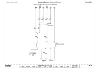Versão / Versión: 09/01/02 Diagramas Elétricos / Diagramas Eléctricos Corsa 2002 
Pnl. Instrum. Ctr. Mt. DI - Ctr. Mt. Ctr. Mt. DI - Ctr. Mt. Distr. Elétr. 
Tabl. Instrum. Contr. Mt. DI - Contr. Mt.Contr. Mt.DI - Contr. Mt.Distr. Eléctr. 
28.42 
LK8 
XP4. 
0.35 
28.45 
LK8 
XY42. 
0.35 
21.10 
23.10 
25.10 
XY4. 
12 
12 8 
XY130 
6 
XM138. 
0.35 
8 
0.35 
0.35 
07.45 
21.07 
23.07 
25.07 
67.41 
L10L11LJ1 
50.32 
XP9. 
11.13 
L10L11LJ1 
XP8. 
0.35 
5 
1 
42.45 
BCM 
16.13 
. 
7 
67.44 
0.35 
XP10. 
0.35 
Carroceria Delant. 
9 
06.48 
XP8. 
0.35 
A110 
2 
4 
.00 .01 .02 .03 .04 .05 .06 .07 .08 .09 .10 .11 .12 .13 .14 .15 .16 .17 .18 .19 .20 .21 .22 .23 .24 .25 .26 .27 .28 .29 .30 .31 .32 .33 .34 .35 .36 .37 .38 .39 .40 .41 .42 .43 .44 .45 .46 .47 .48 .49 .50 .51 .52 .53 .54 .55 .56 
Cores dos Circuitos / Colores de los Circuitos 
A = Vermelho 
Rojo 
B = Amarelo 
Amarillo 
F = Preto 
Negro 
M = Branco 
Blanco 
P = Azul 
Azul 
R = Cinza 
Gris 
U = Verde 
Verde 
X = Marrom 
Marrón 
Y = Violeta 
Violeta 
Circuitos sem bitola 
Circuitos sin Calibre 
Indicada = 0,75 mm2 
Senãlada = 0,75 mm2 
X/P X/P X/Y X/Y 
X/P X/P 
X/P X/Y 
X/M 
Carroçaria Diant. 
Chic. Pnl. Instrum. 
Mazo Cond. Tbl. Instrum. 
Cj. Módulo-Anti-furto 
Diagnóstico Distr. Elétr. 
Distr. Massa 
Distr. Masa 
Diagnostico Distr. Eléctr. 
Cj. Módulo-Antirrobo 
Imobilizador 
Inmobilizador 
Pág. 61 
 