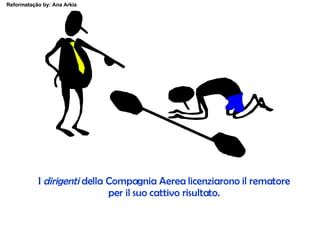 I  dirigenti  della Compagnia Aerea licenziarono il rematore per il suo cattivo risultato. 