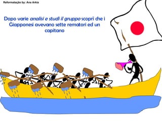 Dopo varie  analisi e studi il gruppo  scoprì che i Giapponesi avevano sette rematori ed un capitano 