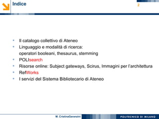 Le risorse elettroniche per la ricerca-Garanzini