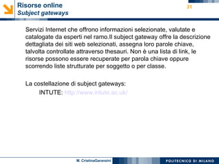 Le risorse elettroniche per la ricerca-Garanzini