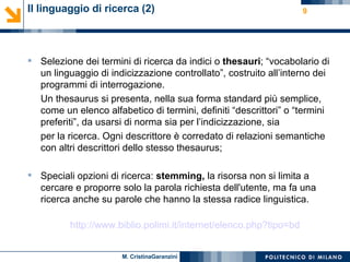 Le risorse elettroniche per la ricerca-Garanzini