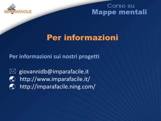 Suggerimento 1: colori e immagini32Utilizza COLORI e IMMAGINI per enfatizzare i concetti principaliMappa al link: http://www.xmind.net/share/Imparafacile/mental-and-conceptual-maps/
