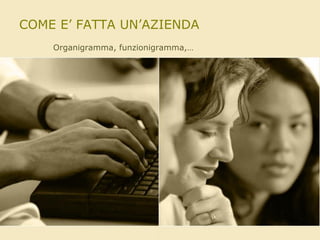 COME E’ FATTA UN’AZIENDA
Organigramma, funzionigramma,…

 