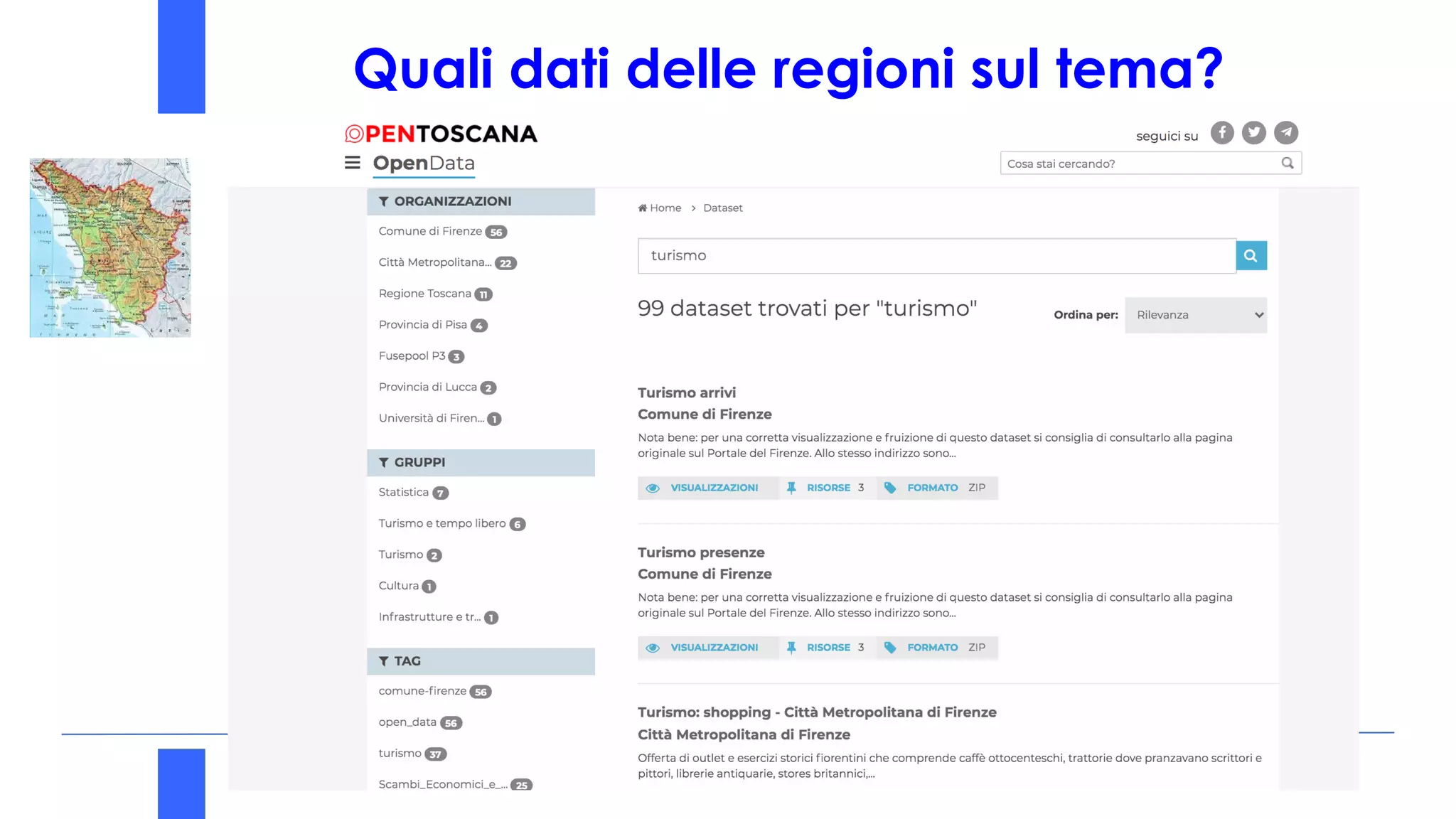 Quali dati delle regioni sul tema?
 