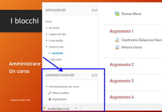 I blocchi
Amministrare
Un corso
Valentina Melli 2016
 