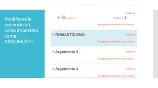 Modificarele
sezioni in un
corso impostato
come
ARGOMENTI