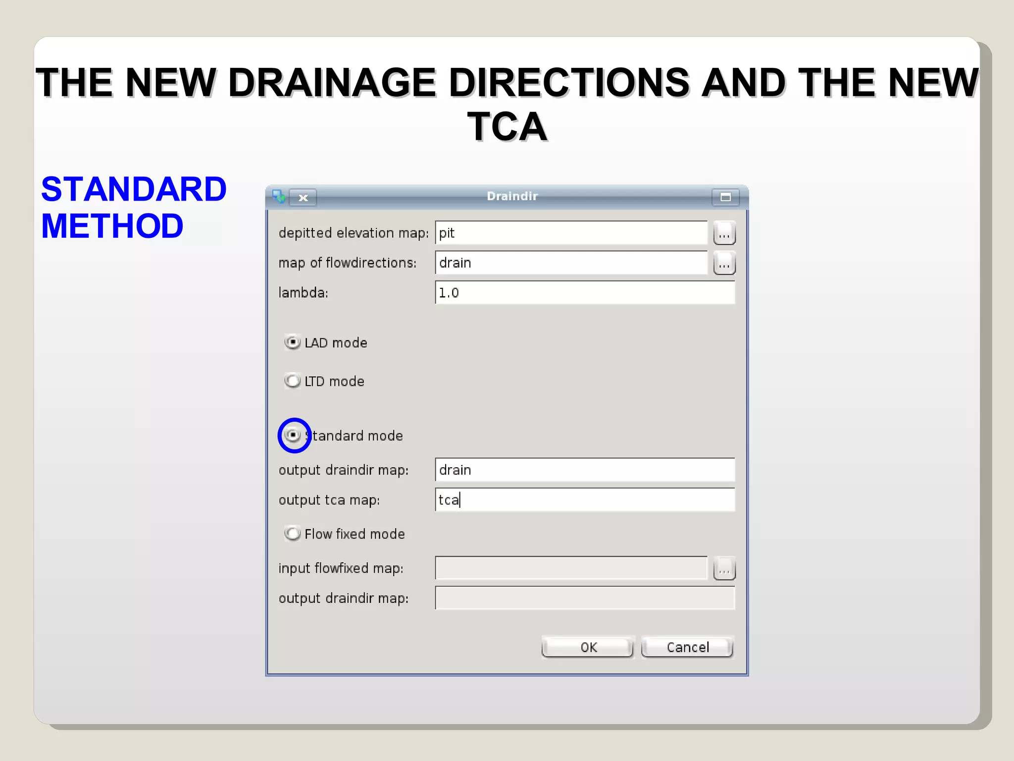 THE NEW DRAINAGE DIRECTIONS AND THE NEW TCA STANDARD METHOD 