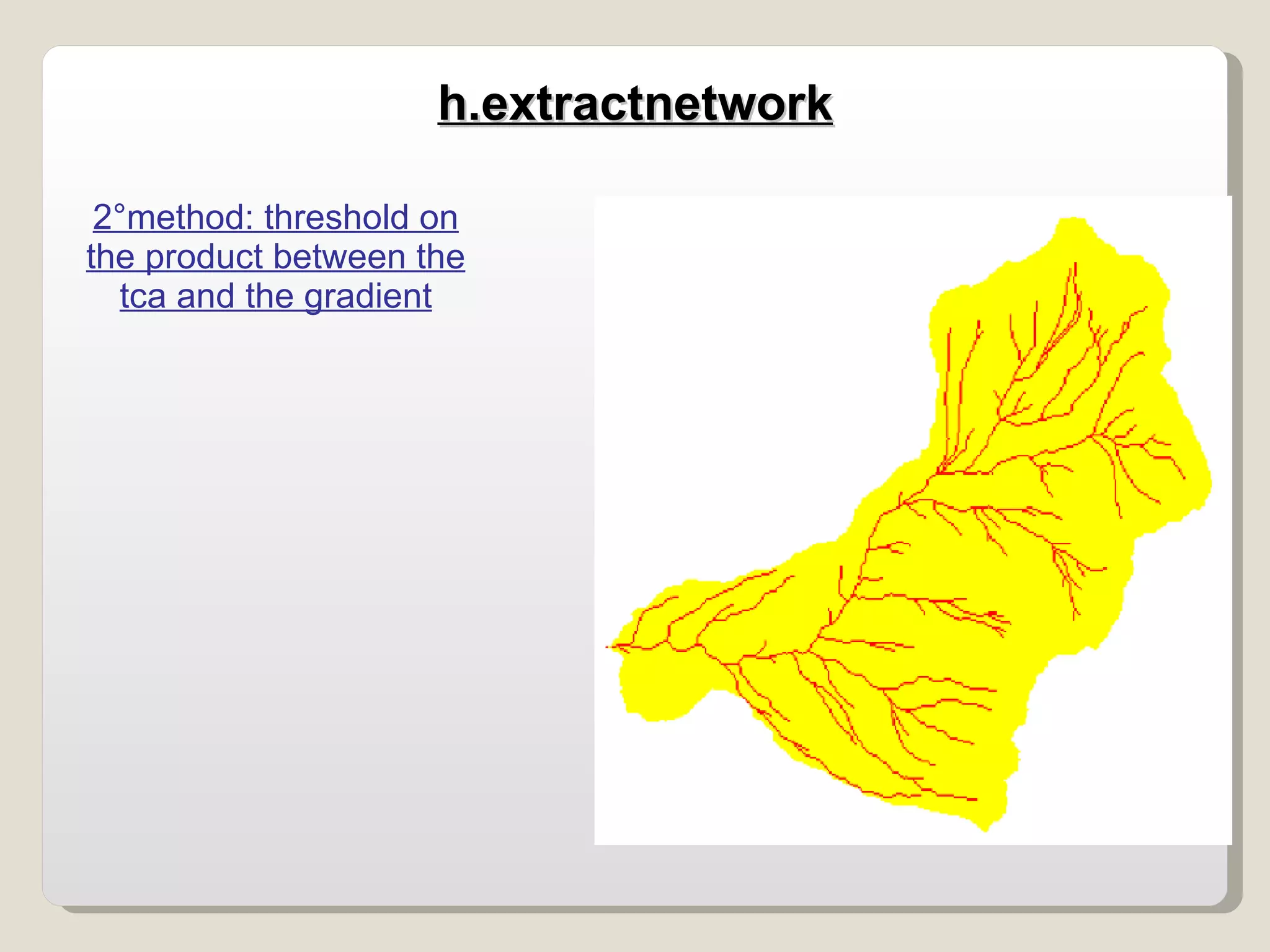 2°method: threshold on the product between the tca and the gradient h.extractnetwork 