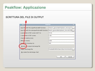 SCRITTURA DEL FILE DI OUTPUT Peakflow: Applicazione 