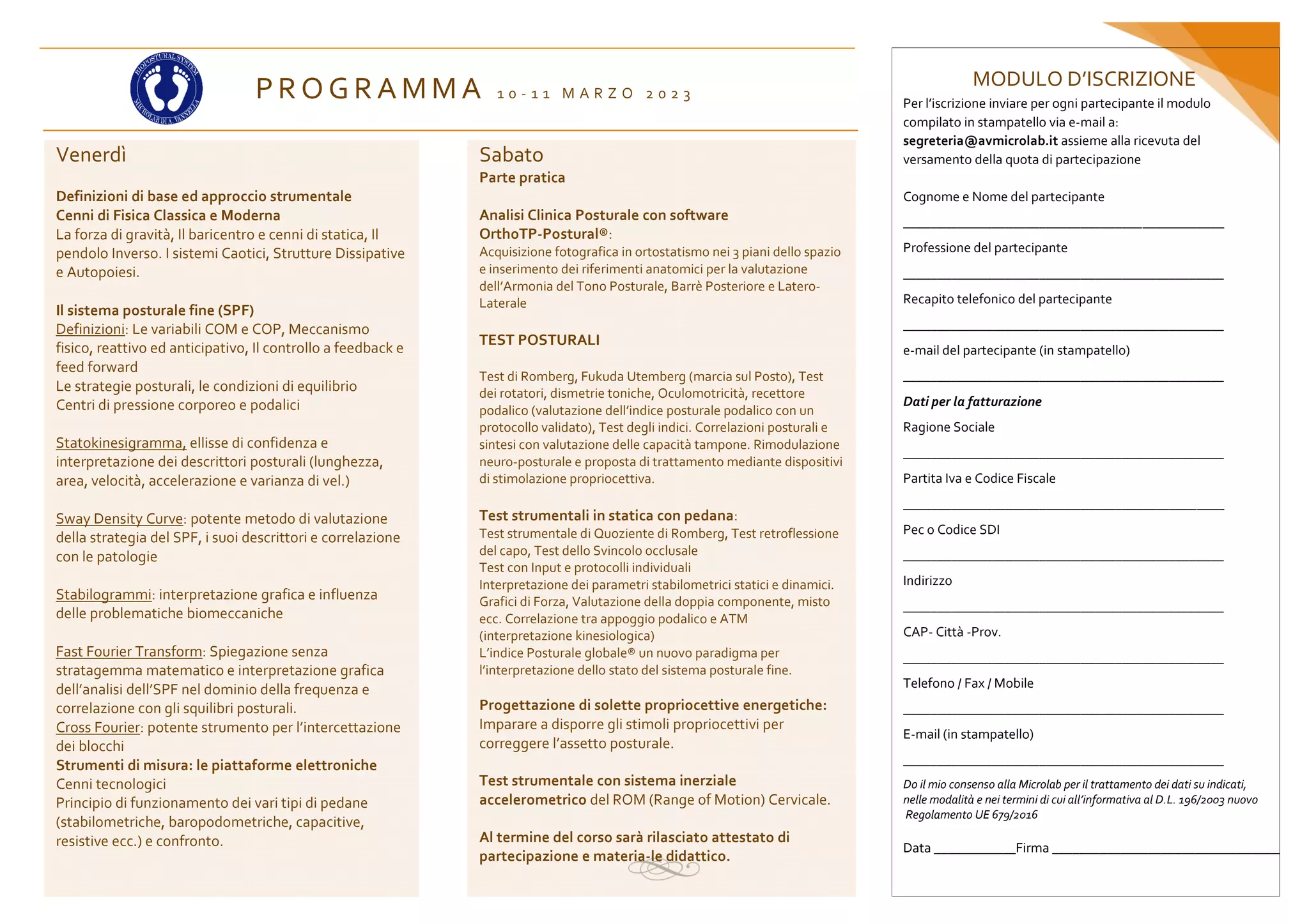 Rom Capo ANALISI CLINICA POSTURALE INTEGRATA STRUMENTALE 10/11 marzo 2023 | PDF