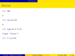 Corso python 2020 - Lezione 1 | PDF