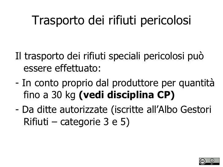 trasporto rifiuti conto proprio registro carico scarico
