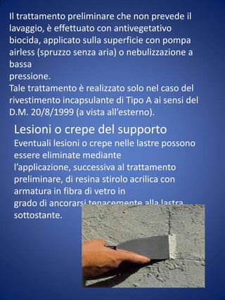 Step 5 Raccolta del rifiutoTutti i pluviali saranno chiusi provvisoriamente ed il percolato raccolto dalle gronde sarà inviato, tramite by-pass, al filtro separatore: dal filtro uscirà acqua pulita che potrà essere scaricata nelle fognature, mentre la parte restante, contenente anche fibre di amianto, verrà raccolta e conferita in discarica per rifiuti pericolosi.