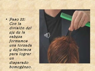 • Paso 22:
  Con la
  división del
  eje de la
  cabeza
  formamos
  una torzada
  y definimos
  para lograr
  un
  disparado
  homogéneo.
 