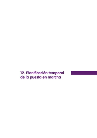 12. Planificación temporal
de la puesta en marcha
 
