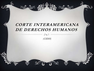 CORTE INTERAMERICANA
DE DERECHOS HUMANOS
        (CIDH)
 