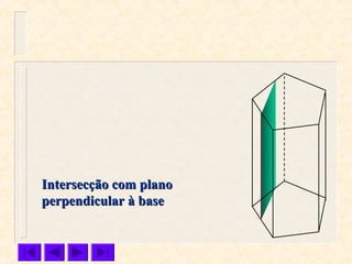 Intersecção com planoIntersecção com plano
perpendicular à baseperpendicular à base
 