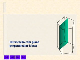 Intersecção com planoIntersecção com plano
perpendicular à baseperpendicular à base
 