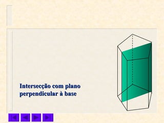Intersecção com planoIntersecção com plano
perpendicular à baseperpendicular à base
 